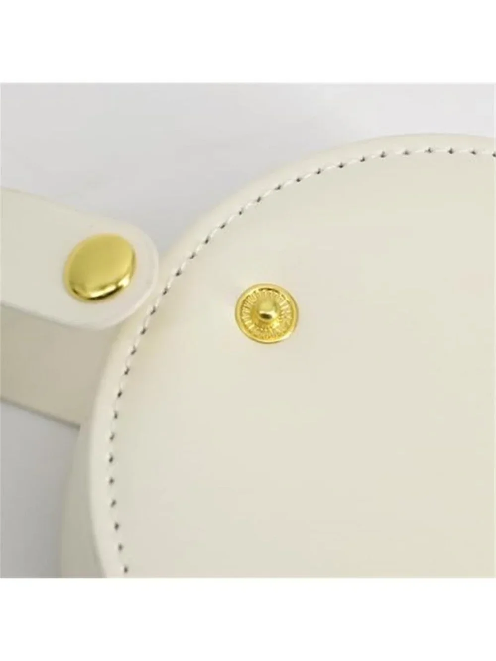 White Half Moon Travel Jewelry Case Gold Monogram Letter T Organizer Clutch